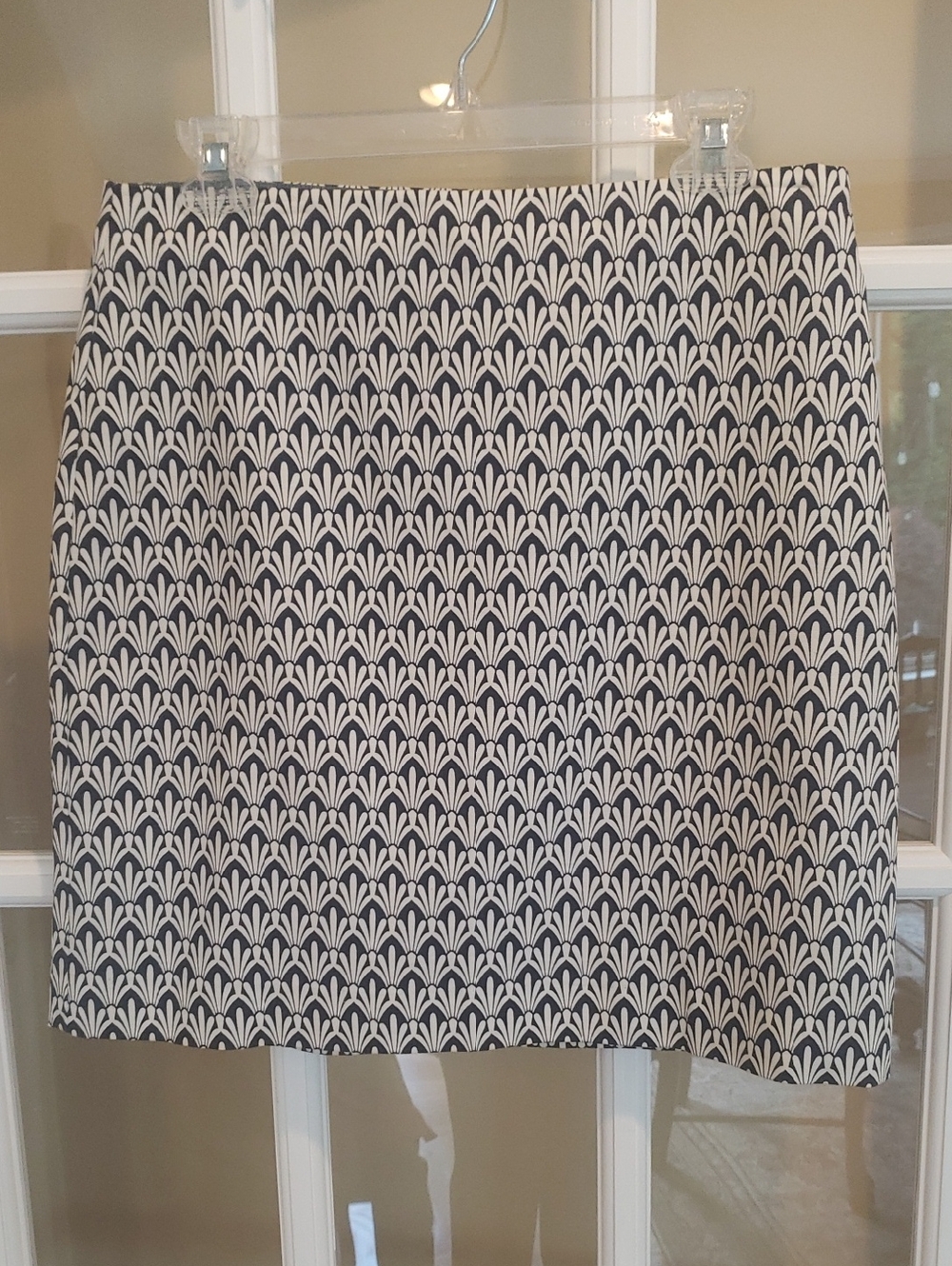 Talbots Navy & White Midi Pencil Skirt Size: 8P
